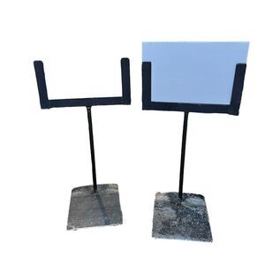 Rustic Black Metal Sign Holders set of 2